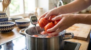 objevte kuchyňský speciál: naučte se přesně nastavit teplotu na 70 °c a využít metodu blanšírování rajčat pro lehké odstranění slupky před přípravou chutných omáček a polévek.