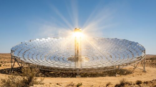 v poušti vzniká „umělé slunce“, které má za cíl napájet města čistou energií pomocí inovativních technologií solární energie.